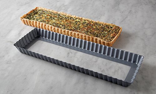 CHEFMADE Molde rectangular para tartas, antiadherente de 10.8 pulgadas,  molde oblongo, 7 x 10.8 pulgadas, juego de 2